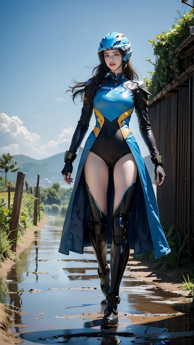((top-quality、8K、masterpiece:1.3))、女の子1人、Beautiful woman with slender abs:1.3、(Medium short hair)、hyperdetailed face、Patch Order、二重まぶた、Superheroine、Ally of justice、japanes、Hair is black、Skirt short、A dark-haired、Painful look、defeat、painful、ninjartist、a beauty girl、Kunoichi、competition、Struggled