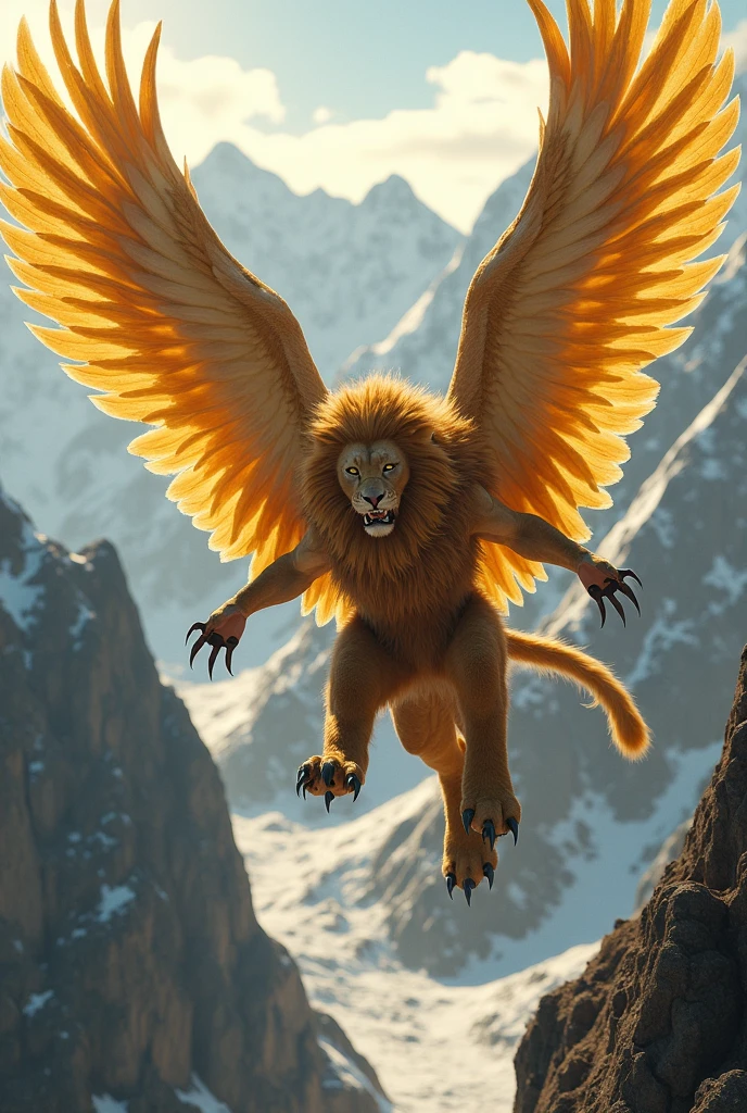 Sharp Golden Wing A woman with huge wings and golden feathers . His hands have sharp ...