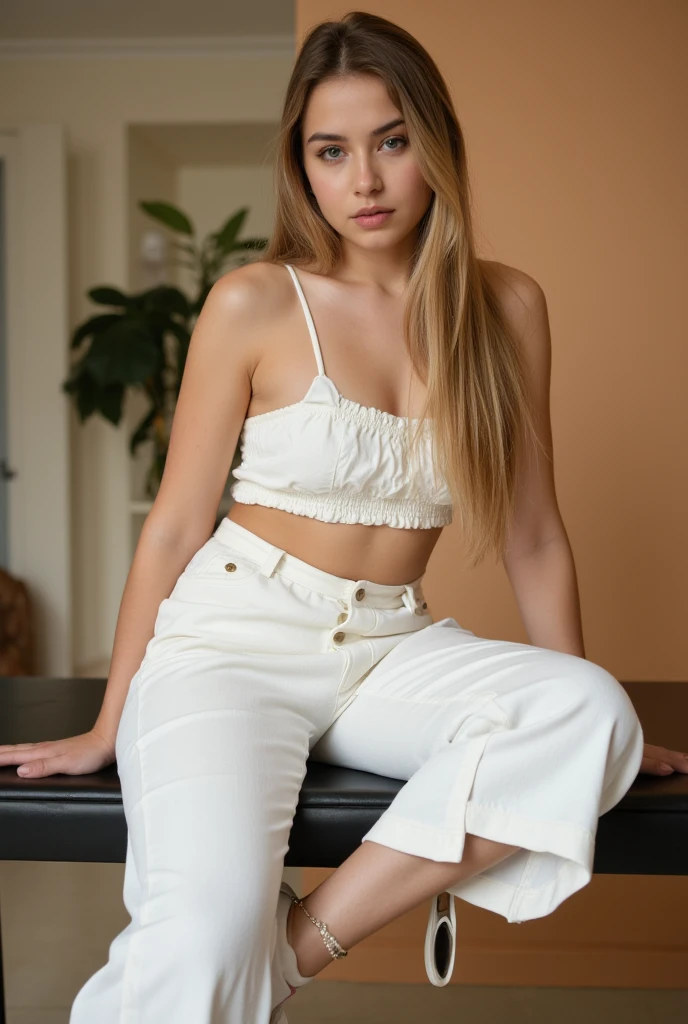 Girl White Blonde Hair In Resort