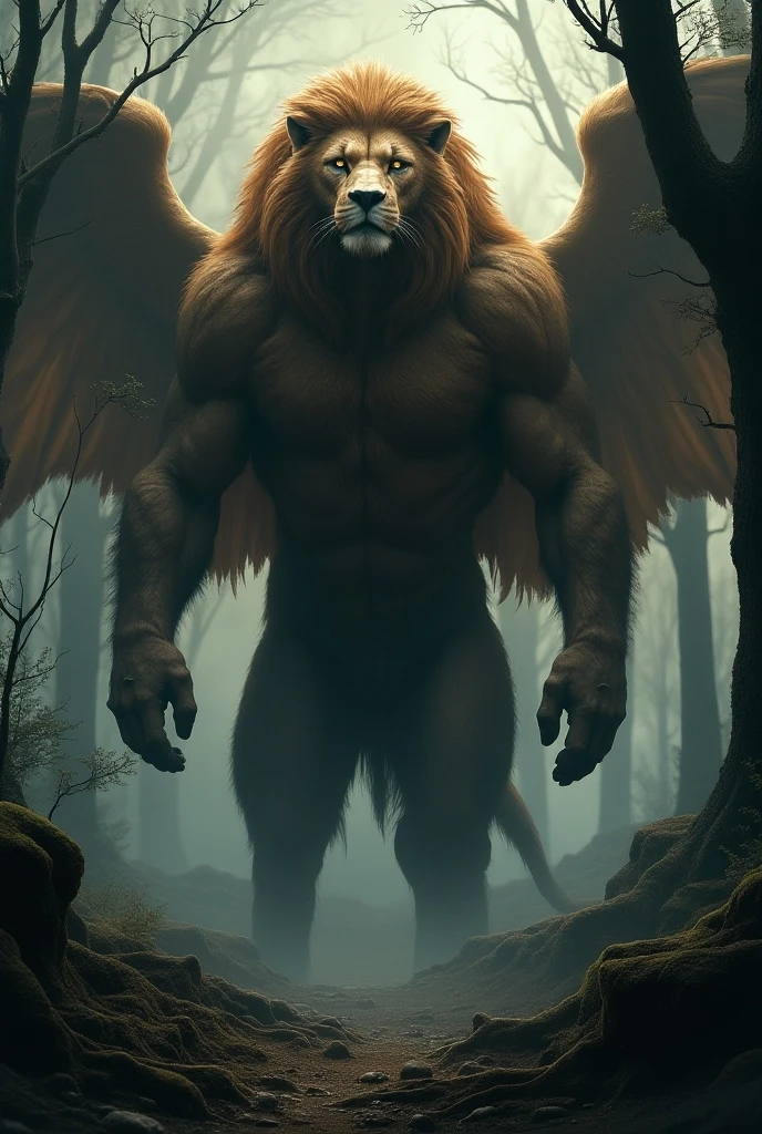 Bat animal mix lion bodybuilder