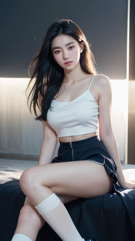 (masterpiece:1.3), (8 thousand, realistic, RAW photos, best quality: 1.4), (1 woman),(sheer silk blouse), (short skirt), (짙은색 realistic wearing stockings), (wearing stockings), (wearing stockings),  (High Heels), (High Heels), (High Heels),  (Leaning on the bed), ( Raise your knees and spread your legs), (Both hands to head), (very sexy), (Beautiful pussy between spread legs), (full body shot), (Beautiful makeover), (유난히 아름다운 realistic 얼굴), (Build a beautiful body) , (beautiful face), (long eyelashes), (double eyelid), (big bust) , (Strong body through exercise), (beautiful abs), (Beautiful heaps), (tall), (such a beautiful body), (realistic face), (black hair. parted, long hair:1.3), (아름다운 parted스타일), (realistic eyes), (really beautiful and delicate eyes), (realistic skin), (beautiful skin), (nudity), (absurd), (attractive), (ultra high resolution), (extremely realistic), (very detailed), (golden ratio), (realistic 긴 다리), (realistic 팔), (necklace), (earring),(beautiful nails manicure), (So beautiful and sexy)
