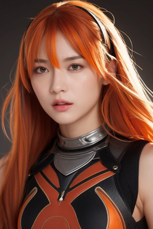 8k,American female fire goddess, With the energy of a 20-year-old.,Super Beauty(Like the real thing),Gazing at the audience.,Orange Mohawk Hair,Sexy orange and black large chest armor(Fire God's Emblem),Orange Flame Gauntlets(Fire God's Emblem),Orange Flame Leg Guards(Fire God's Emblem),A dark and desolate land,Photorealistic RAW photos of the highest quality。Bright colors,Rich colors, Backlight, Cinema Lighting, Film Grain, 50mm lens, Nikon D850,Realistic Skin,Fantasy art,Character Art,Ultra-high resolution,Realistic Skin,Very strong and toned abdominal muscles,Raised muscles,A 20-year-old beauty who is the goddess of fire,Black Flame God Costume(Orange flame emblem filigree),Energy Man,Super Muscular Beauty,Hard and strong abs,Top-down view,Dynamic fighting pose,Uplifting,Big smile,Bright Red Eyes,American Woman,Bodybuilder,