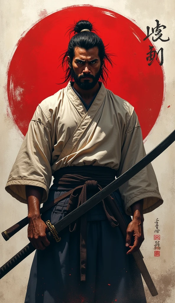 Miyamoto Musashi with japan flag