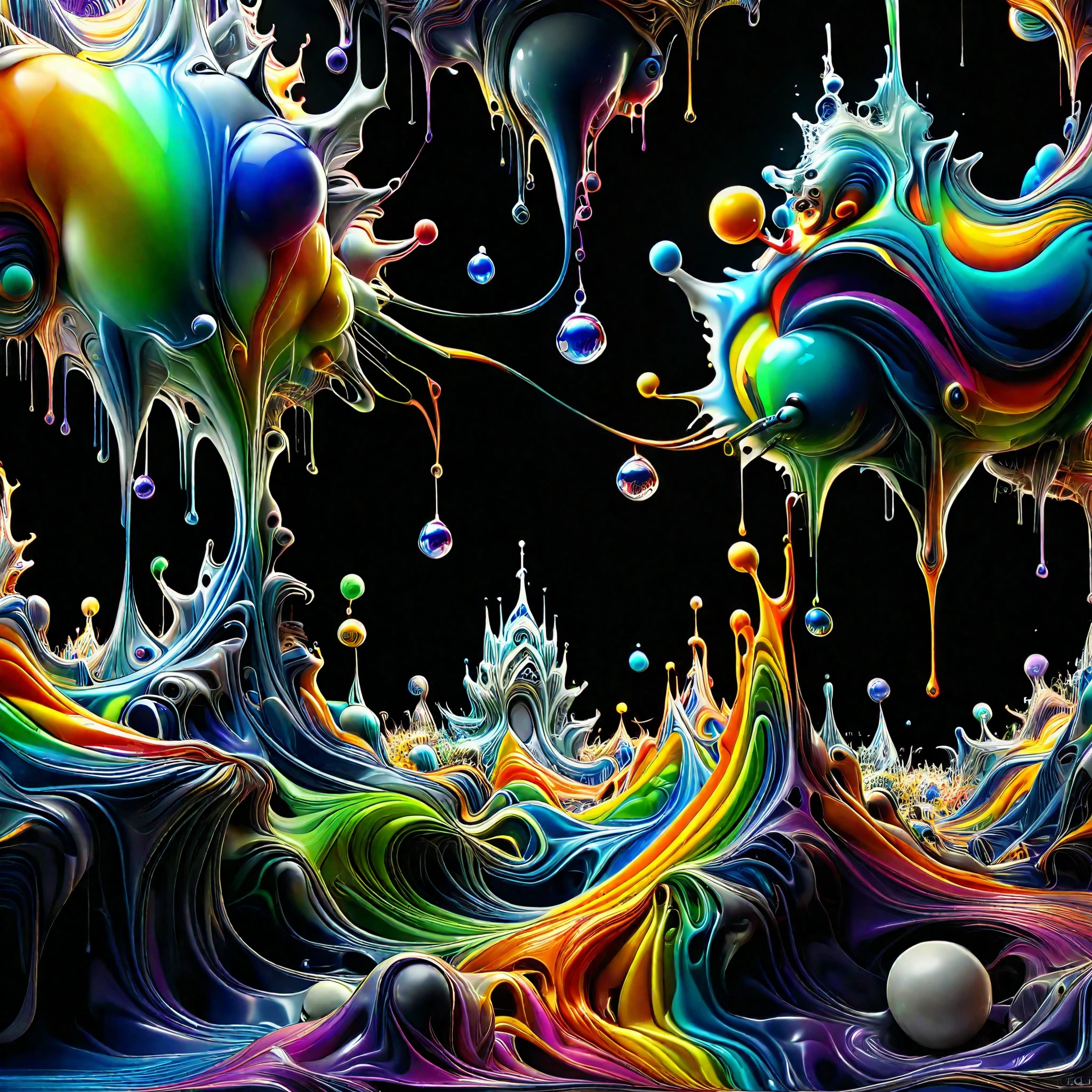 A psychedelic dream, vibrant colors shimmering, glass morphing from colors, intricate rainbow patterns, perfectly formed symmetrical spheres and glowing reflective bubbles, attention to detail on the bubbles and spheres, rainbows of color twisted in and out of translucent orbs, spilled paint and spirals of swirling color in the background, beautiful psychedelic digital art, pixel art, neon colors, 4d mandelbulb psychedelics, glass-like psychedelic landscape, intricate rainbow environment, psychedelic underwater brightness, trails of color and light, bright fluorescent colors, psychedelic vibrant colors, bright psychedelic neon colors, colorful paint drips out of the bubbles, 3D glass spheres melting into each other spilling out colors, visually disorienting, hallucination inducing, optical illusions, startling, stunning images, awe-inspiringly, best quality wallpaper, pixel assets, portrait photography, surrealism, photorealistic, hyperdetailed, glass morphism, digital art, sparkle, optical illusion, glowing light, reflection light, overexposure, god rays backlighting, depth of field, rotational symmetry, UHD, high details, high quality, super detailed, best quality, award winning, masterpieceBrilliant images of pure light emerging from vibrant colors in a psychedelic dream, shimmering glass morphing out of colors, tripped out detailed patterns in all colors, perfectly formed symmetrical spheres and glowing reflective bubbles, attention to detail on the bubbles and spheres, rainbows of color twisted in and out of translucent orbs, background is spilled paint and spirals of swirling colour, beautiful psychedelic digital art, pixel art, neon colors, 4d mandelbulb psychedelics, glass like psychedelic landscape, intricate rainbow environment, psychedelic underwater brightness, LSD,DMT, Psilocybin, Mescaline, trails of color and light, bright fluorescent colors, psychedelic trip, fluorescent psychedelic aesthetic, psychedelic vibrant colors, bright psychedelic neon color