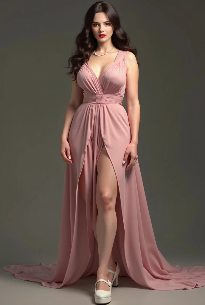 (best quality, ultra-detailed, realistic:1.37),portrait,voluptuous woman,flower,tight dress, Random dress color, passionate look,large buttocks,vibrant colors,soft lighting, standing, full body view, extreme tall, long legs, very tall, tall, 