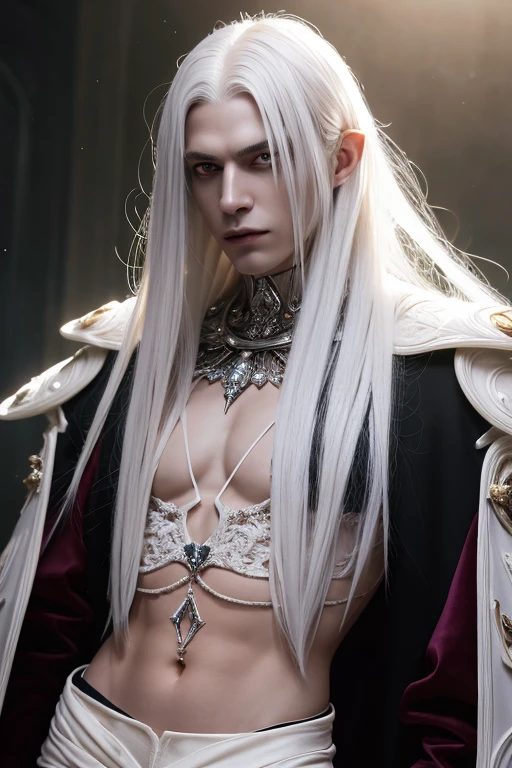 (8k, RAW photo, best quality, homoerotic, looking at viewer, face, eyes:1.5), (1boy, slender androgynous male, masculine crotch, dark sun gwyndolin:1.65)
