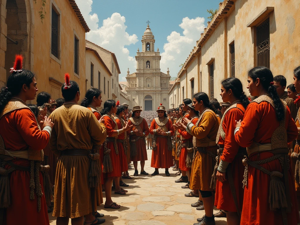 Imagine um rei caminhando pelas ruas de sua cidade cercado por pessoas felizes e admiradoras.,O povo o cumprimenta com gestos respeitosos, waving hands and expressing gratitude. Dance scenes, Music and warm hugs show the special connection between the king and his people