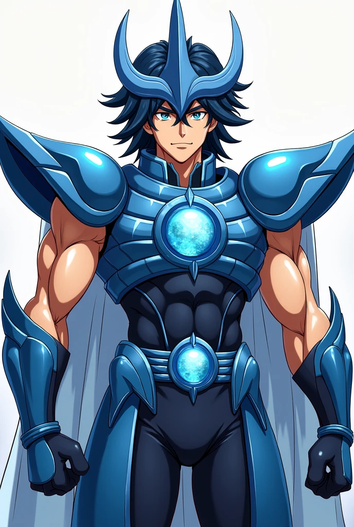 1.boy, saint seiya armor, blue and white, beautiful light effects, vibrant colors, beautiful armor decourations, uhd, masterpiece,
