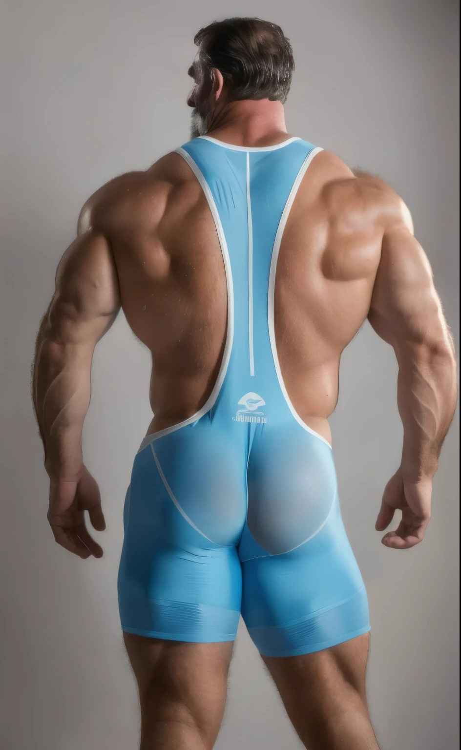 (masterpiece, photorealistic, raw,:1.4), (extremely complex:1.2),  cinematic light, side lighting, ultra high resolution, best shadow, RAW, upper body, sugar daddy, mature sexy, body set, full figure portrait, wearing a blue wrestling(!) singlet(!) , leotard, bodybuilder, nice bulge, nicebulge, slutty pose, very manly, 50-year-old, handsome face, shiny spandex, face looks like Tom Selleck, blueblod(!) Tom selleck, white stubbles, burly man, wearing wrestling(!) singlet(!) , wearing sneakers , full(!) figure(!) portrait(!),  absurdly huge muscles, blue leotard(!), turning back smiling, big muscular butt, leotard from behind, legs open, bending over, on hands and knees, view from behind, big massive ass, thong anus, ass dripping with sweat, drops of sweat rolling dowm on his ass, visible buttcrack thorn singlet, visible anus, muscular manbutt(!) , hairy(!) asshole(!) , hairy anus, gaping asshole, gaping butthole, butthole leak cum, cum leaking from butthole, cum(!) leaky(!) butthole, leotard singlet, cum dripping from butthole, thong pulled to the side, cum all over his ass,  (hyper butt:1.6), anus visible, 