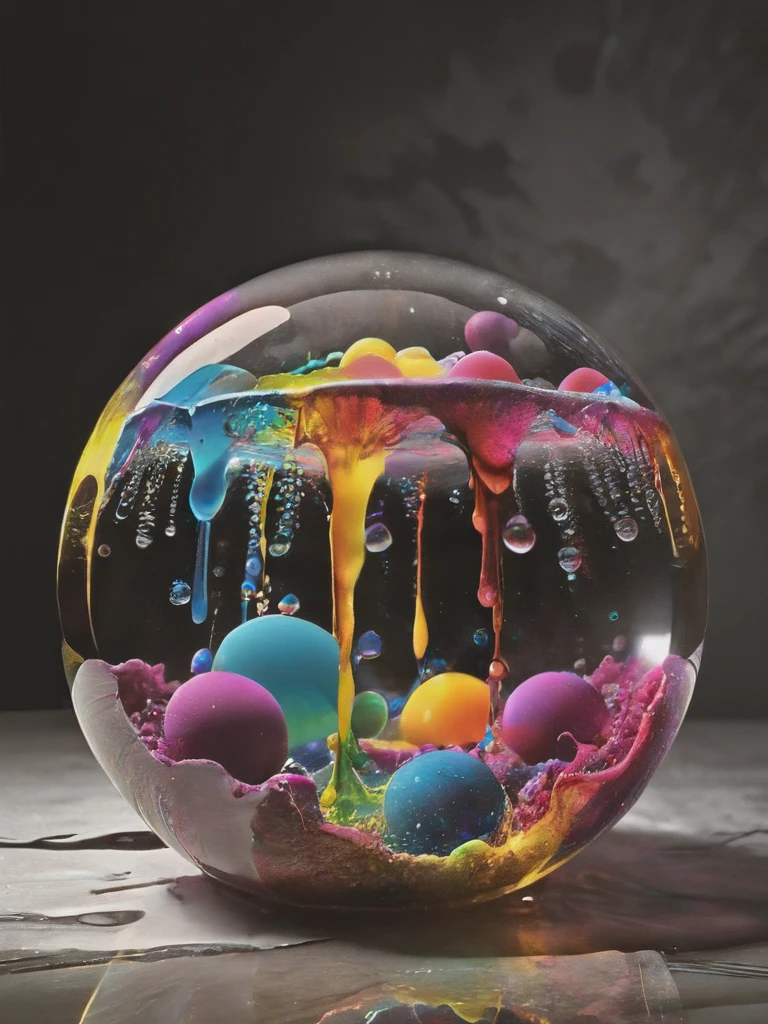 (best quality,4k,8k,highres,masterpiece:1.2),ultra-detailed,(realistic,photorealistic,photo-realistic:1.37),highly detailed psychedelic dream, vibrant shimmering colors, glass-like structures morphing from the colors, intricate rainbow patterns, perfectly formed symmetrical spheres, glowing reflective bubbles, detailed bubbles and spheres, rainbows of color twisted in and out of translucent orbs, spilled paint, spirals of swirling color in the background, beautiful psychedelic digital art, pixel art, neon colors, 4d mandelbulb psychedelics, glass-like psychedelic landscape, intricate rainbow environment, psychedelic underwater brightness, trails of color and light, bright fluorescent colors, psychedelic vibrant colors, bright psychedelic neon colors, colorful paint drips out of the bubbles, 3D glass spheres melting into each other spilling out colors, visually disorienting, hallucination inducing, optical illusions, startling, stunning images, awe-inspiringly, pixel assets, portrait photography, surrealism, photorealistic, hyperdetailed, glass morphism, digital art, sparkle, optical illusion, glowing light, reflection light, overexposure, god rays backlighting, depth of field, rotational symmetry