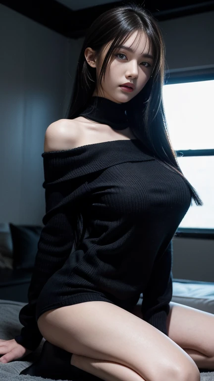 Chinese beauty face,Light makeup,Elegant woman,A perfect and cool face, Large Breasts,Delicate face, Beautiful lips, Surrealism, Reality, woman, Perfect face, Delicate face, 8K picture quality, 4k picture quality, High Detail Skin, Large Breastss, Muscle woman,Abdominal muscles,permanent,,Black Hair, portrait, whole body, Thick thighs, Thick Arms, Wide hips,Pants, Huge breasts,180 cm tall,Tall,Fat buttocks,Abdominal muscles,Wearing black tracksuits,30 years old,front,Black sweatpants,Thick sports vest