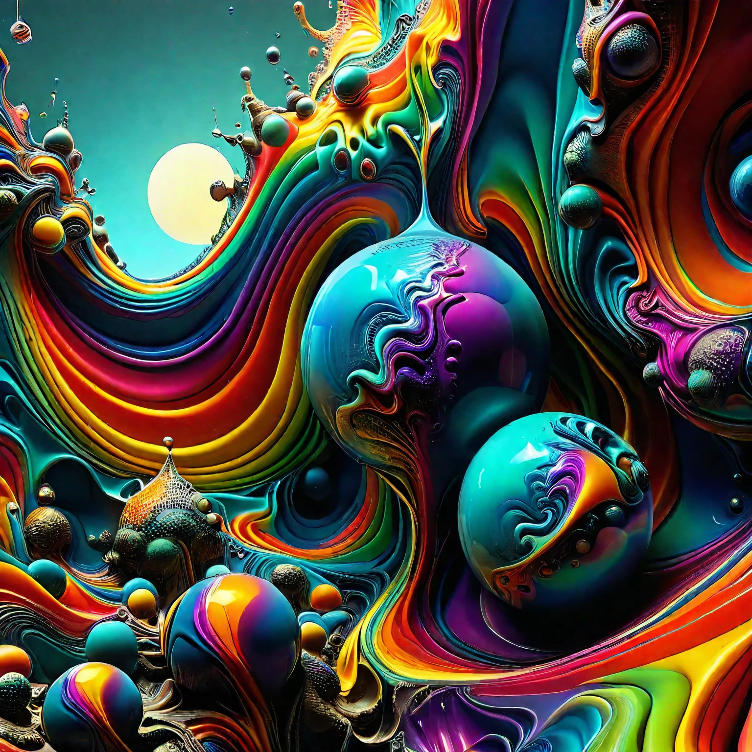 A psychedelic dream, vibrant colors shimmering, glass morphing from colors, intricate rainbow patterns, perfectly formed symmetrical spheres and glowing reflective bubbles, attention to detail on the bubbles and spheres, rainbows of color twisted in and out of translucent orbs, spilled paint and spirals of swirling color in the background, beautiful psychedelic digital art, pixel art, neon colors, 4d mandelbulb psychedelics, glass-like psychedelic landscape, intricate rainbow environment, psychedelic underwater brightness, trails of color and light, bright fluorescent colors, psychedelic vibrant colors, bright psychedelic neon colors, colorful paint drips out of the bubbles, 3D glass spheres melting into each other spilling out colors, visually disorienting, hallucination inducing, optical illusions, startling, stunning images, awe-inspiringly, best quality wallpaper, pixel assets, portrait photography, surrealism, photorealistic, hyperdetailed, glass morphism, digital art, sparkle, optical illusion, glowing light, reflection light, overexposure, god rays backlighting, depth of field, rotational symmetry, UHD, high details, high quality, super detailed, best quality, award winning, masterpieceBrilliant images of pure light emerging from vibrant colors in a psychedelic dream, shimmering glass morphing out of colors, tripped out detailed patterns in all colors, perfectly formed symmetrical spheres and glowing reflective bubbles, attention to detail on the bubbles and spheres, rainbows of color twisted in and out of translucent orbs, background is spilled paint and spirals of swirling colour, beautiful psychedelic digital art, pixel art, neon colors, 4d mandelbulb psychedelics, glass like psychedelic landscape, intricate rainbow environment, psychedelic underwater brightness, LSD,DMT, Psilocybin, Mescaline, trails of color and light, bright fluorescent colors, psychedelic trip, fluorescent psychedelic aesthetic, psychedelic vibrant colors, bright psychedelic neon color