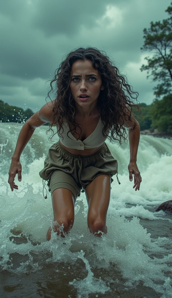 Uma capa de filme +18 years old a hurricane with rain and lightning sexy girl