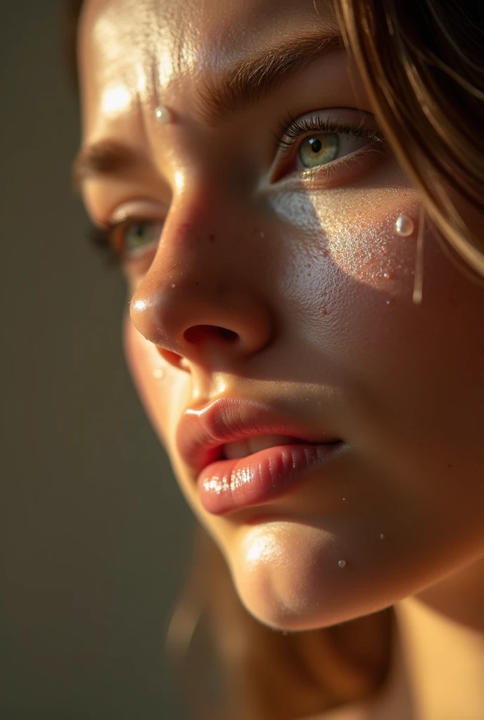 Close-up of a woman with tears on her face, realistic 4k digital art, realistic 4k digital art, wojtek fus, stunning digital illustration, Ultra-realistic digital painting, realistic digital painting, hyperrealistic digital painting, Realistic digital art, 8K realistic digital art, Digital Art. Artstation, Highly realistic digital art, hyperrealistic digital painting