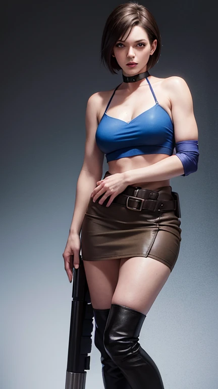 Jill Valentine French Maid Lingerie Set, , Full body、very muscular figure、Do strength training in the gym、Doing squats