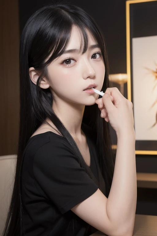 Profile、Underwear wedgie、She is eating a big corn dog、Undressing 、Head tilt, (Flat Chest)、(((White drool)))、Open_Mouth O、(Wet with water)、(13 Talents)、Fashion trendy beautiful and attractive pretty girl、Gentle and charming beautiful Chinese girl、Attractive oval face、double eyelid、Smart peach blossom eyes、Pink lips、Small Nose、Ultra high definition、Super fine、Extremely thin light passes through、Looking up、condom