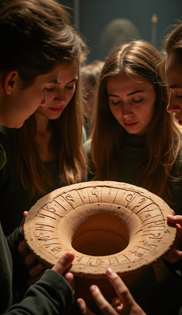 fossil-like gramophone ,  very old gramophone , Shabby Gramophone ,  Ancient Sumerian Characters Explanation Clay Edition,  future people are twisting their heads,  museum researchers , 