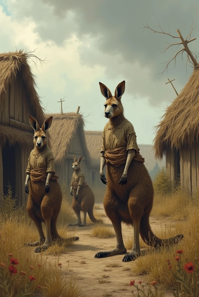 three kangaroos with saddles standing on a dirt road, kangaroos, in the australian outback, australian, subject: kangaroo, subject : kangaroo, in the australian desert, australia, in australia, australian outback, shutterstock, spy kangaroo, kangaroo, trending ,, the australian desert, australian desert, image credit nat geo, aussie, on a hot australian day, portrait shot