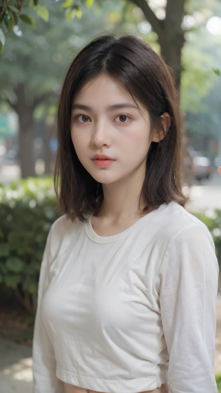 ((Thin Skinny)), 10 years old, baby face, adorable, 1 girl, (face to face), 10 years old, baby face, happy, half body portrait, (face details: 1), (eye details: 1), ((skinny breasts)). wearing transparent transparency long shirt, .. Cute posed. proportional body. Ultra High Res. realistic: 1.4, UHD