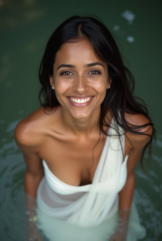 (Artwork, high quality, realistic, Ultra realistic, Remarkably high quality, photorealistic:1.5), pelada, nua, corpo pintado, perfect medium nude breasts, nude, naked, 32DD, (((((Pocahontas, native american. disney princess brown skin brazilian disney pocahontas naked, sexy girl, big breast. Sitting in a river. Sensual. sweat runs through her beautiful body. Orgasm face. Placer. realistic ravishing Native American indian 22-year-old female a seductive tribal body paint))))), Sensual, hot photo shoot, sharp focused on, detailed, realistic, high definition, studio lighting, seductive, Attractive, Seductive, Standing facing the viewer with hands to the side, beside outdoors, Forested area, Near grassy area with su8K, Masterpiece, Best quality, Photorealistic, Ultra detailed, 1 girl, Realistic skin texture, Large breasts, sexy provocative malicious happy smile, Looking at viewer, Loose mid-cut t-shirt, under breasts, under breasts, Film lighting, Focus on face, Beautiful eyes, detailed face, well-lit face, sun rays, outdoor cafe in the background, low angle photo, view from below# Immediate production is located on a rooftop in Corona Queens, New York. It's sunset and the sky is full of vibrant colors, creating a stunning backdrop to the scene. The woman strikes a confident pose, exuding elegance and grace. which adds a playful touch to your sophisticated look. The roof glows with the warm city lights and the atmosphere is enhanced by the presence of dazzling neon lights that dot the horizon. The image is of the highest quality, with sharp focus and ultra-detailed features, capturing every nuance of the woman's expression and her surroundings.