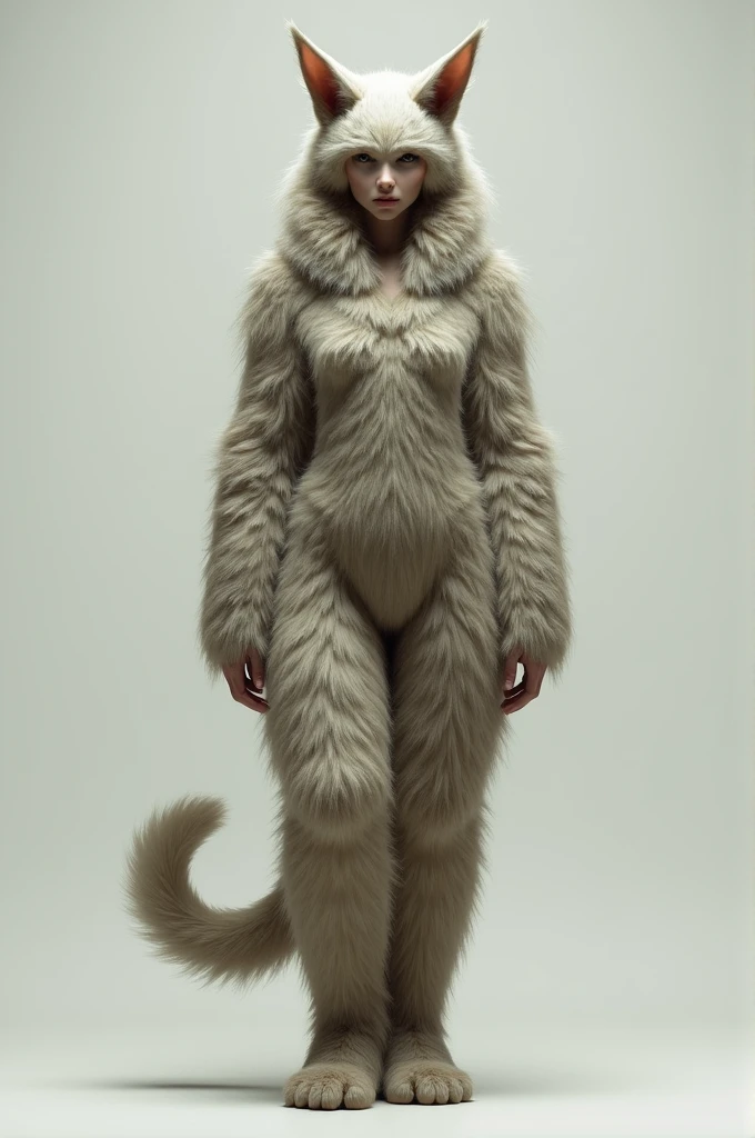 Hyena woman on tanka and medium breasts and full body