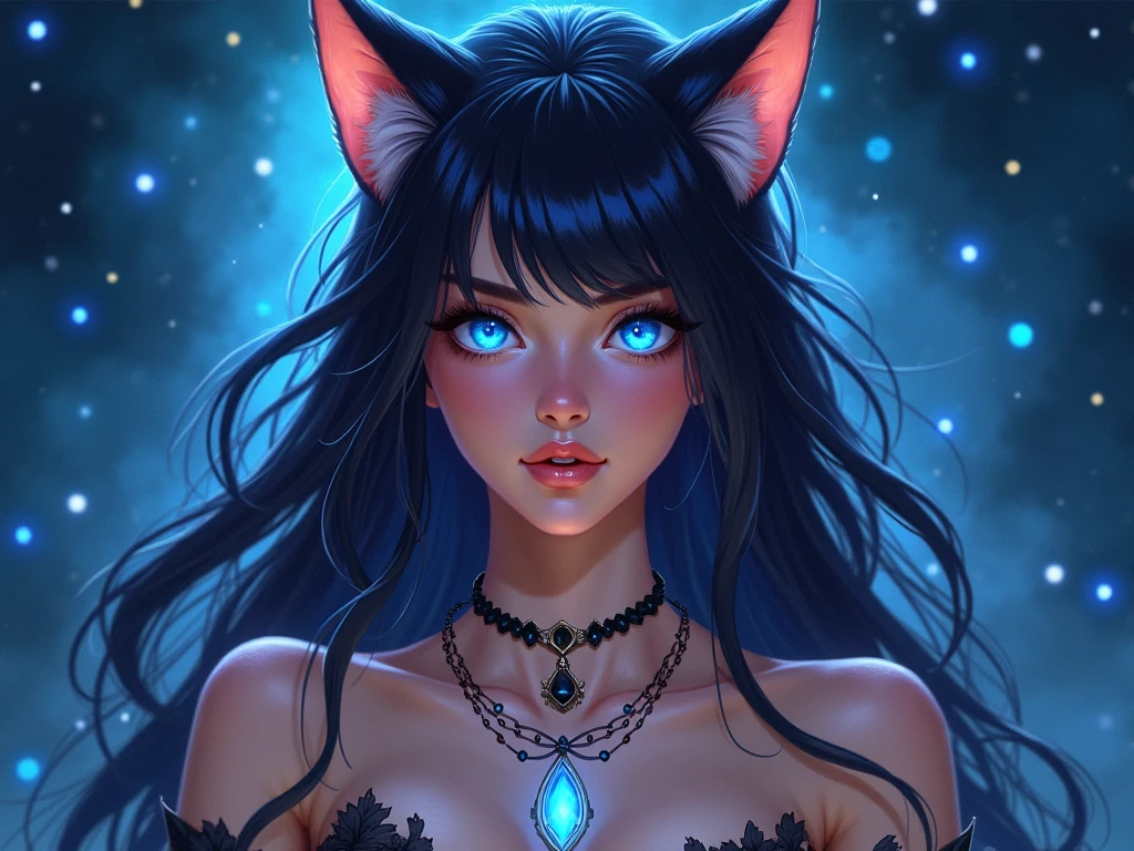 uma obra-prima, Mundo de fantasia, estilo anime, Muito atraente,  Orang Sexy Fox Menina, Olhos grandes amarelos perfeitos, Em uma cidade de fantasia, Tatuagens,  rosto perfeito, Corpo Perfeito, Detailed and Intrincicate, Photo Session, disco Rigido, Moagem, Bioluminicense, neon light, fire, ventoso, Poderes, Chamas azuis
