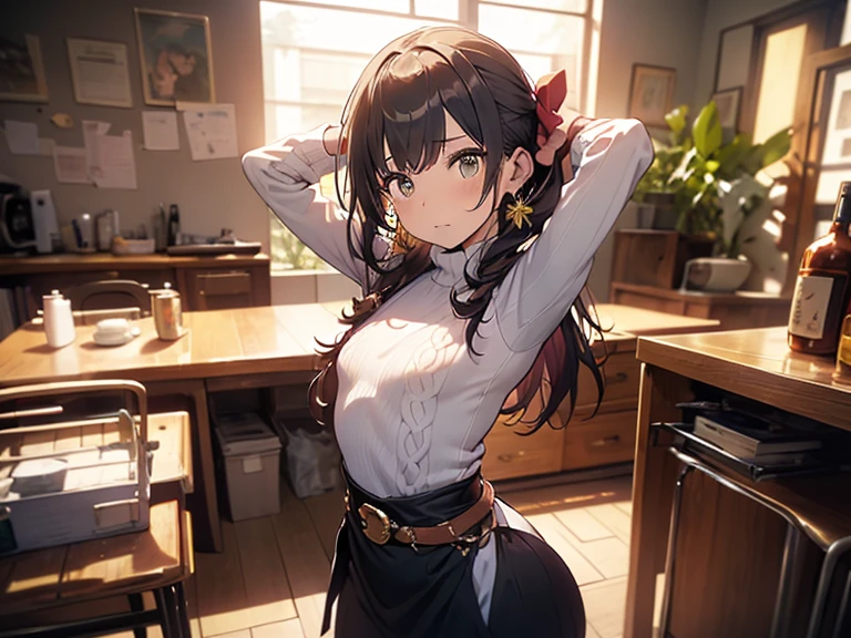 kopano Recky,umamusume, wearing only a white knitted sweater that goes down to both nipples,Shoulders are bare,small breasts,white panties,By the window of a luxury hotel room,(((skirt tug, wind lift))),((white panties)),Slender beauty、straight haired、knee high、hi-school girl、summer clothing、Ultra mini skirt、Underpants、Panchira、Put your hands on your hips,((small bust))、(highest quality、4k、8k、high resolution、masterpiece:1.2)、Super detailed、(photorealistic:1.37)、Portrait、sharp focus、feminine、delicate、white skin、subtle curves、gentle expression、soft lighting、Bright colors、artistic atmosphere