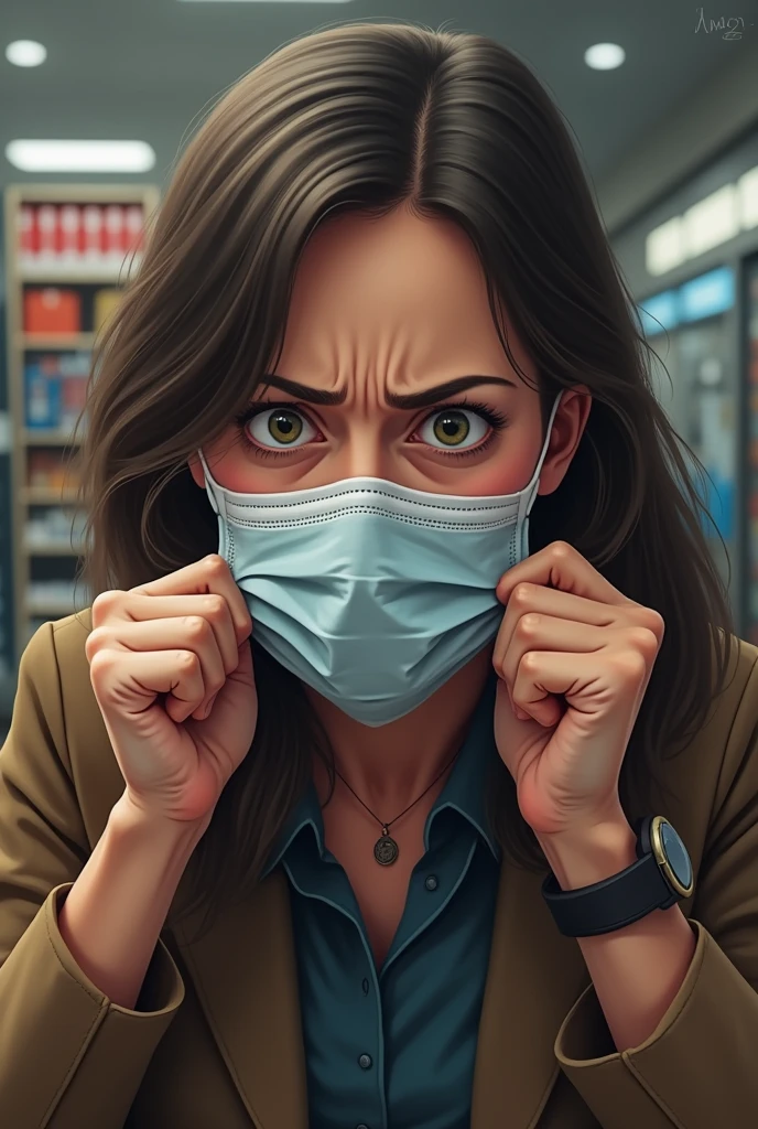 masterpiece, best quality, ultra detailed, disheveled hair, illustration, high saturation, colorful splashes, Italian girl, black gloves, surgical mask, holding knife, stabbing, blood, dark room , black raincoat, holding knife, behind , blood splatter, victim in bondage, gagged, blindfolded, long bangs, bathroom, tiled walls,, black wet suit, night, serial murderer, killer, dark atmosphere, Giallo film, Dario Argento, David Lynch, cinematic lighting, atmospheric realistic, Fumetti book aesthetic, 70's Euro-horror comic book vibe, lurid vivd colors, HD, 8x