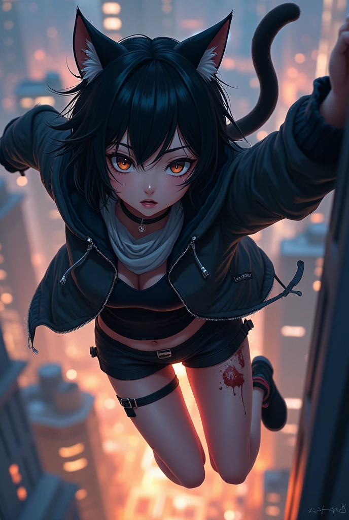 ubel,((ubel of Frieren: Beyond Journey's End )),dark green hair,long hair,side ponytail,hair between eyes,bangs, BREAK (beret, black jacket, open clothes, cleavage, midriff, black shorts, black thighhighs, thigh strap, fingerless gloves, single glove:1.2) , (dynamic angle:1.3, front view:1.1, breast focus:1.3, from below:1.2), (dynamic posing:1.5, sexy posing:1.2, leaning forward), (seductive smiling:1.3),(*K) HD, highest quality, WorKs of masters, High resolution, spread legs, panties shot,1 girl, small nose,(with sparkling eyes and a contagious smile), very beautiful detailed face and eyes, bright colors, cute face, delicate beautiful face, Bright magenta eyes, cute eyes, sparkling eyes, Big eyes, (big breasts:1.3), (perky chest:1.1), (pointed chest:1.0), medium hips, glamorous body, white skin, smile, thin pubric hair, shiny hair, super beautiful face, Super beautiful eyes, Super beautiful hair，trendy outfit，sexy and attractive，explosion of colors，big hairpin，full body esbian，illegal occupation, Real World, Natural light,perfect Natural light,looking at viewer,