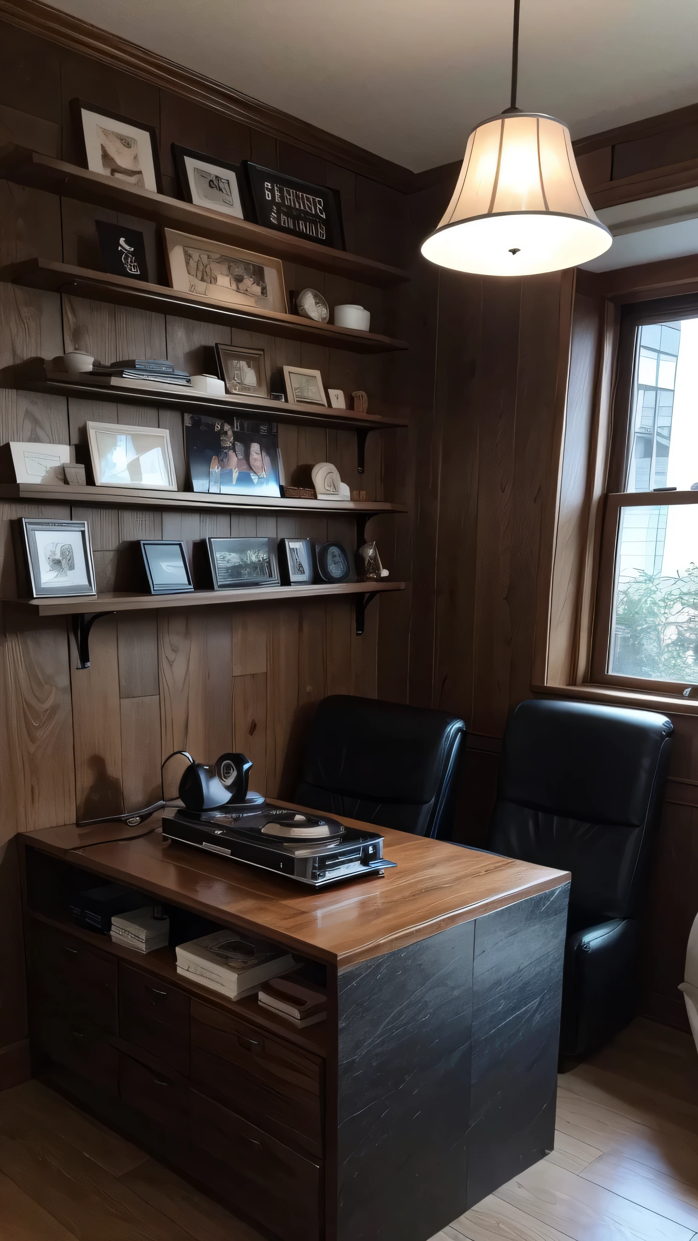 With high definition images，（ coffee shop ）A vintage record player that stands out in a corner 、Make customers feel comfortable with good sound quality 、 An antique record player that reminds you of the good old days