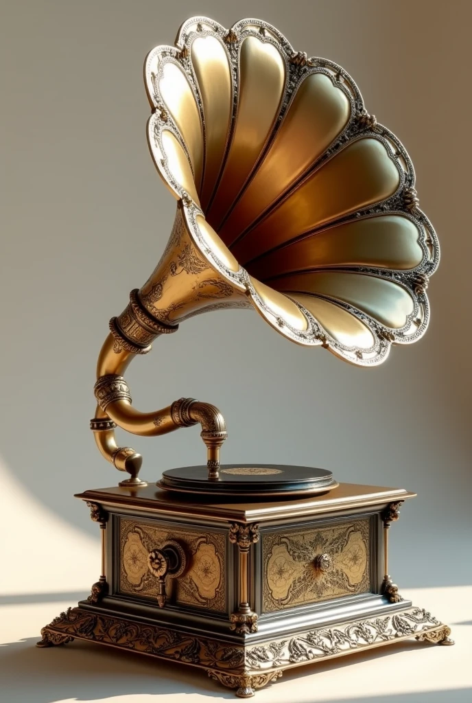 (( best quality)), ((masterpiece)), (( high definition)),(( high definition )),8k,gramophone,The workmanship is beautiful