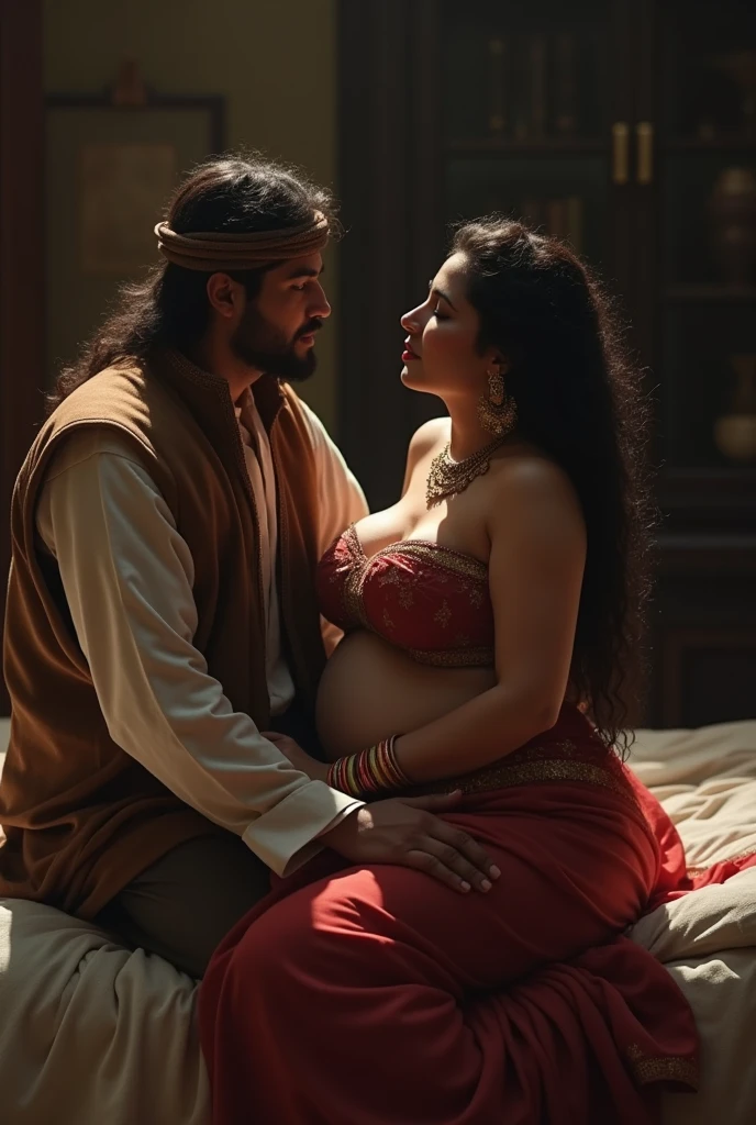Realistic Beautiful horny chubby lady with Brown air and shaved pussy, four large hairy sweaty horny naked men roughly handling her, touching her, Golden necklace around her neck, hands feeling her skin, orgasm face expresión, hotel party, swinger lifestyle, cuckold fetish, riped wedding dress