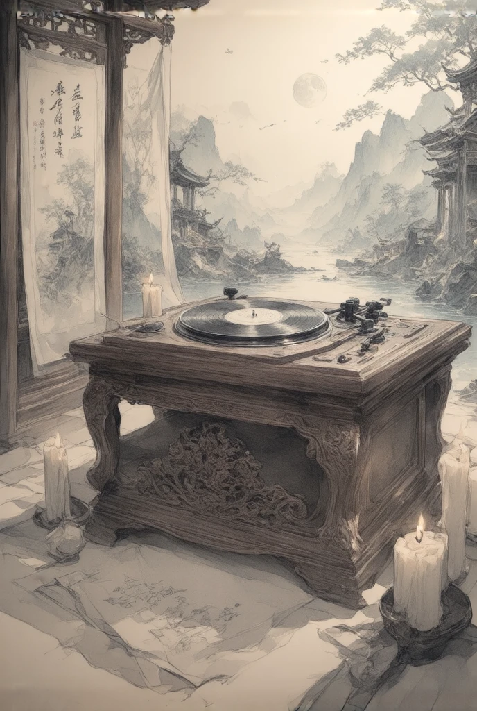 Vintage Record Player， Ancient China