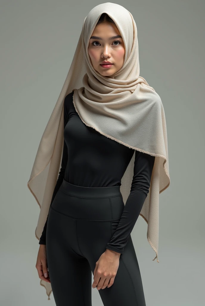 A thin and beautiful asian muslimah muslim woman with beautiful lips and beautiful cheeks wears  snake print lycra turtleneck zentai unitard catsuit.She always wear cotton  snake print hijab.She is my favourite best beautiful teacher.