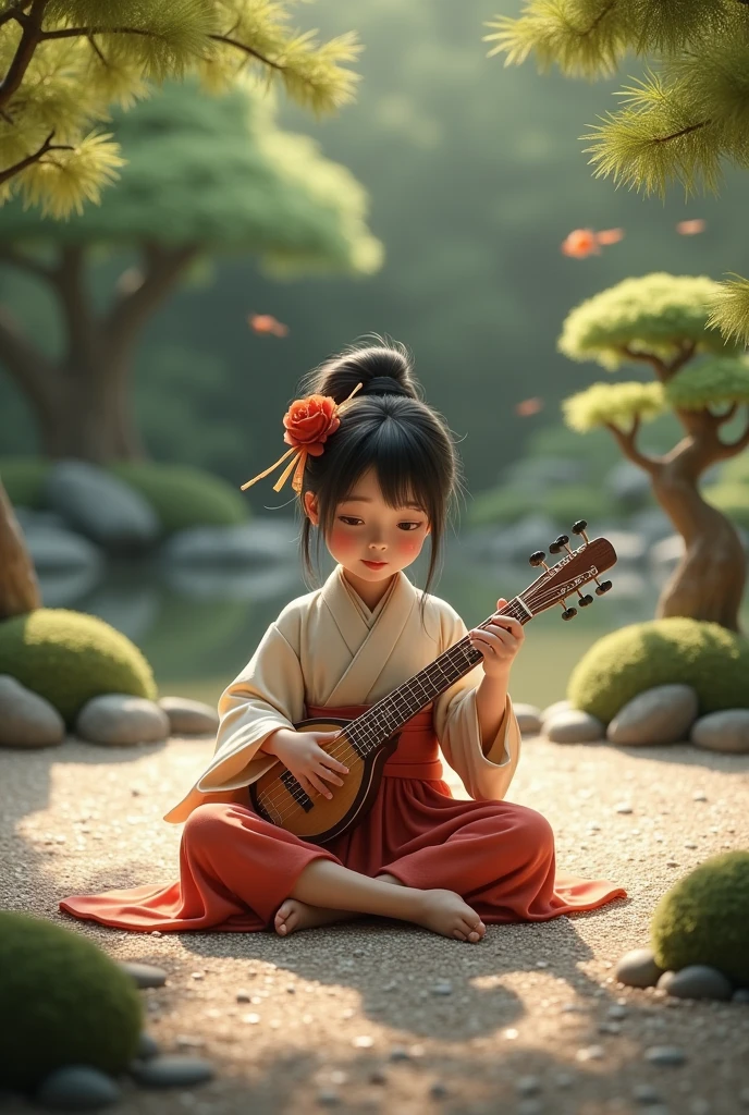There was a little girl sitting on the porch playing guitar, childrens art in artstation, lovely digital painting, Cute detailed digital art, A beautiful artwork illustration, Guviz-style artwork, By Li Song, Beautiful character painting, by Ni Yuanlu, Inspired by Fenghua Zhong, Beautiful digital artwork, chengwei pan on artstation