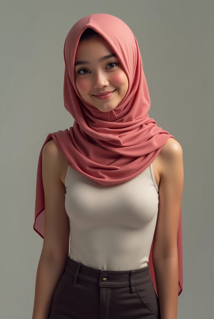 Smile (Pink Hijab) a 79-year-old aunt is naked and very thin, His body is very thin, His body is very thin, His body is very thin,