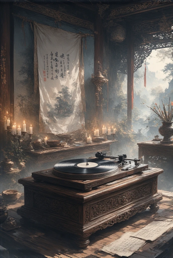 Vintage Record Player， Ancient China