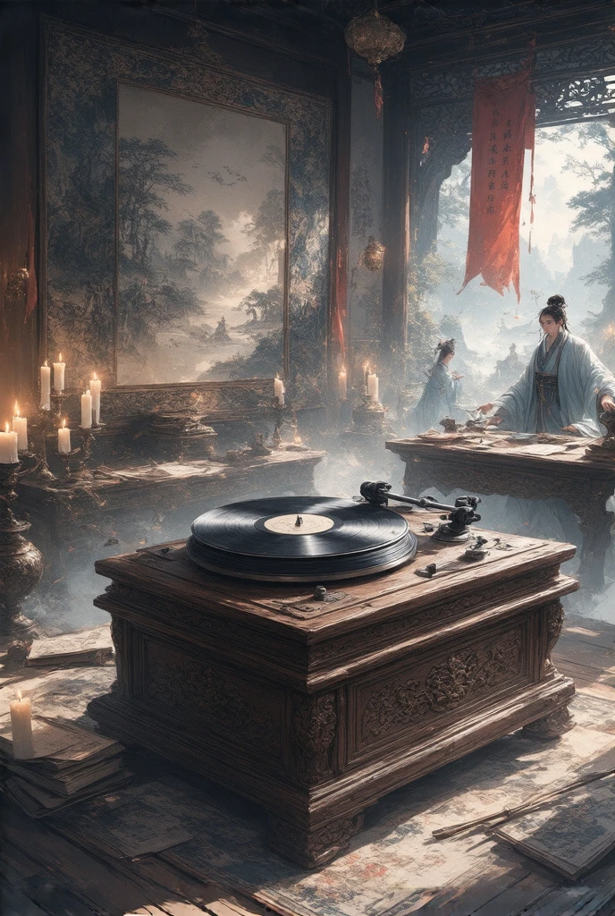 Vintage Record Player， Ancient China