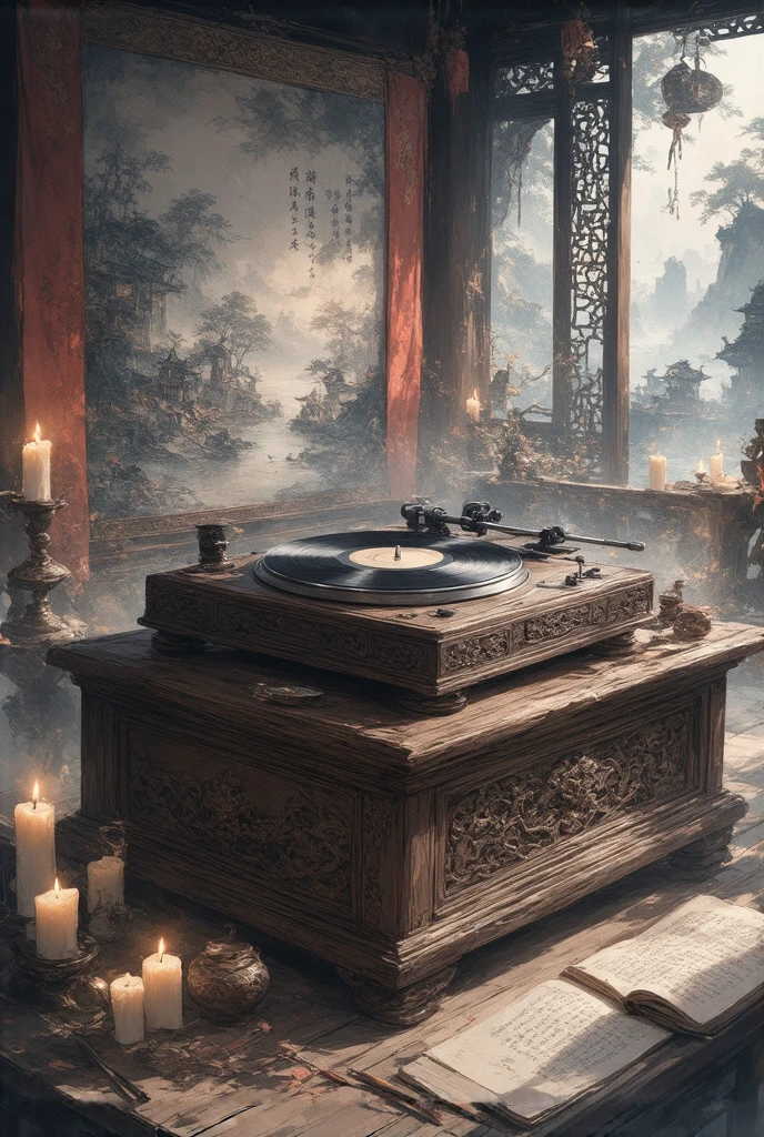 Vintage Record Player， Ancient China