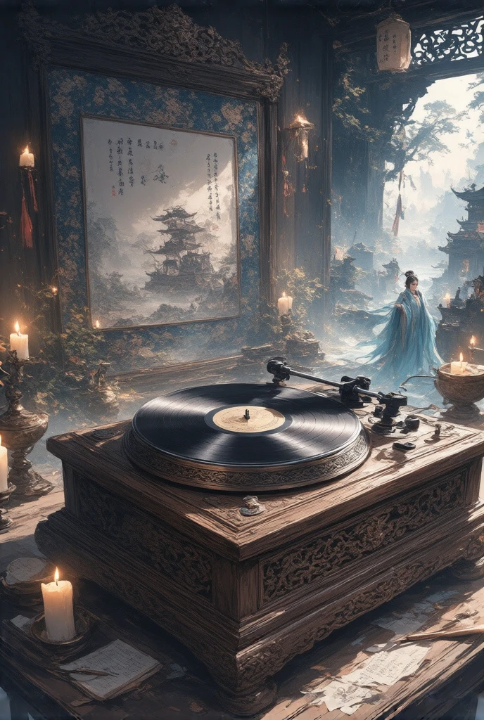 Vintage Record Player， Ancient China