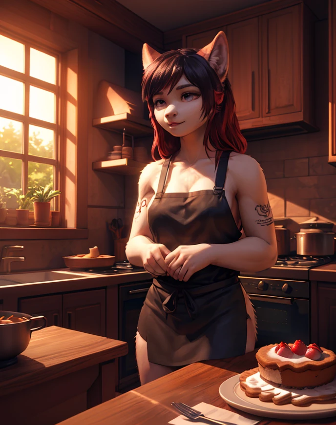 (Very elaborate 8K wallpapers)、Orange Light(:1.6)、looking at the viewers、Looking back、Short red hair、Yellow eyes、Lots of half-eaten dishes、devour、Dirty around the mouth、Messy cooking、sitting on、darkened room、Short clothing、Roast piglet、fire(:2.0)、Lower grade、Horror、Tattoo of a pig's face on the back