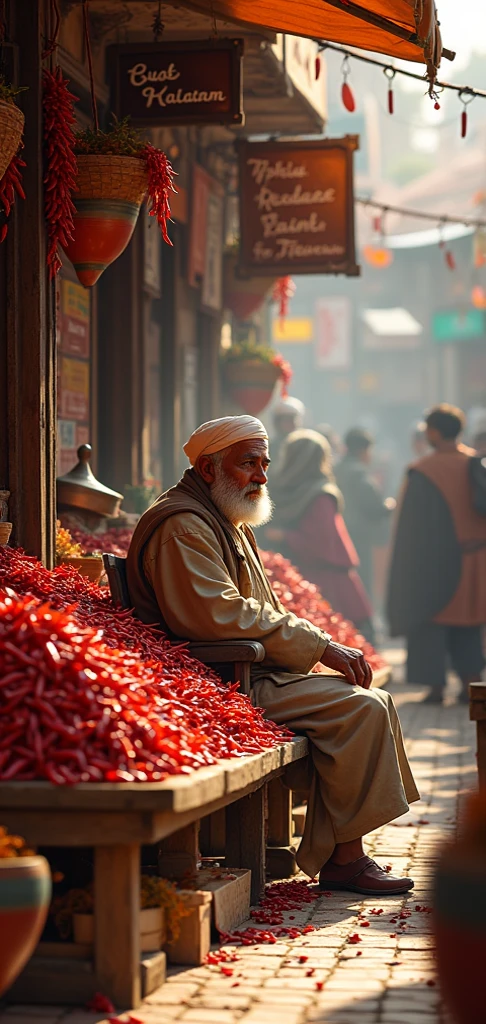 A shop in market shop name Aabid Ali Rind red chilli merchant Aabid Ali ...