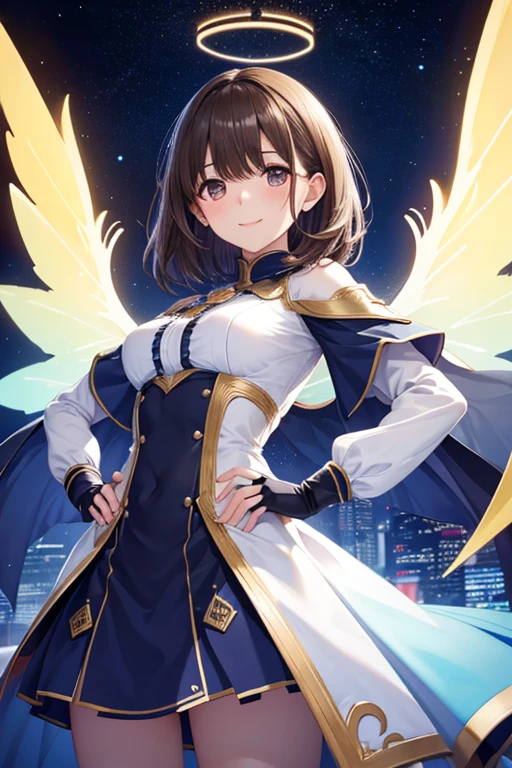 (((1girl))), ((best quality)), ((masterpiece)), ((ultra-detailed)), (illustration), (detailed light), (an extremely delicate and beautiful), (beautiful detailed eyes), (sunlight), ((extremely light)), ((extremely clothes)), (((hyper detail))),(((((front lighting))))),(((((front light))))),
((((quite adorable and much more erotic Warlock's robe with a brief skirt and magical tiara)))), (((Finest Ranked Warlock))),
,
((wavy long hair)), ((((dark brown hair)))), (((long hair))),
(((deep orange eyes))), (((tiny adorable angel wings))), (((angel halo))),
(((whole body))), aged 8 to 12, ((((())))),
((condescending expression)), ((mischievous smile with sexual satisfaction)), (((extra adorable))), (((((extra slender shape))))),
(((extremely beautiful detailed face))), (((surrounded by many planets in Space))),
(((((bravely attacking enemies by a spell of Divine Lightning of Final Heavenly Judgement))))), (((elegant magic boots))),
(((((Dutch angle))))), (((magical colored gloves))), ((transparent magical underskirt)), (a little bit exposed magical colored panties)