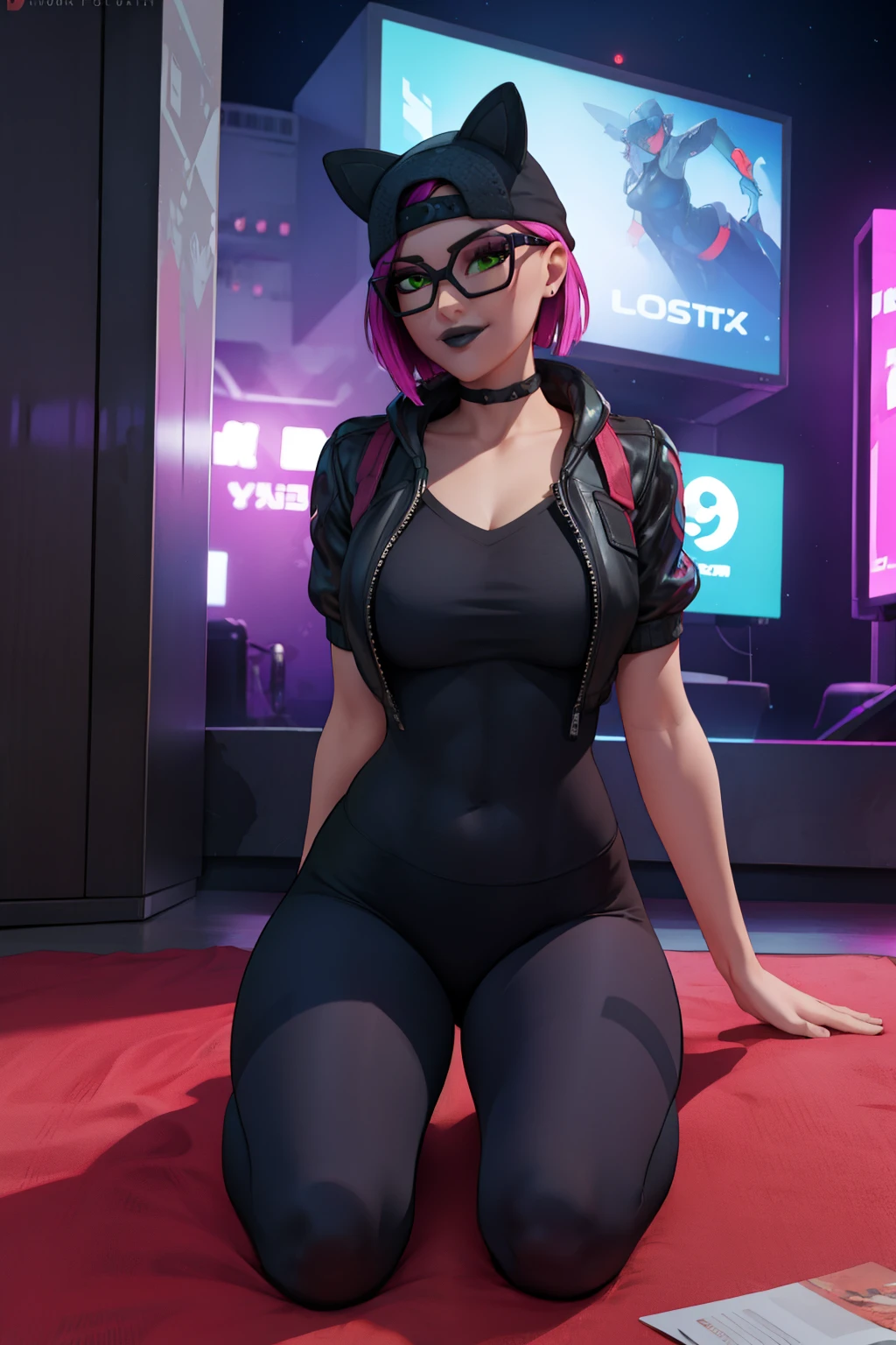 Cyberpunk bikini linen outfit with black latex leggings, piernas abiertas pene dentro de su vagina , Noche ,Extremadamente detallado, rostro detallado, gafas