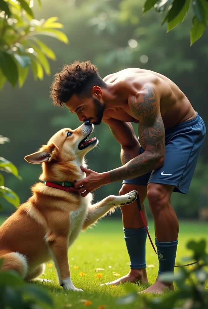 There's a man sitting on the grass with two dogs, with dogs, by Bernie D'Andrea, alex yanes and lisa frank, profile picture, profile picture, by Niko Henrichon, by Zack Stella, by Matt Cavotta, profile picture, aw, singer maluma, by Nándor Katona, with stray dogs, andrew gonzalez. Turn this image into a realistic drawing without losing the real strokes