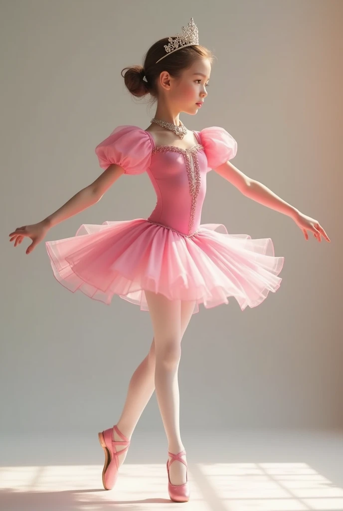 8k photorealistic masterpiece: A young woman in a colorful dress lying on the floor, posing in leotard and tiara, dressed as a ballerina, ballet style pose, ballet pose, playful pose of a dancer, ballerina, tendu pose, recital, graceful girl, tip pose, full pose, an artistic pose, ballerina, prima ballerina, striking a sassy pose, with hair in her armpits, a lot of underarm hair --auto --s2