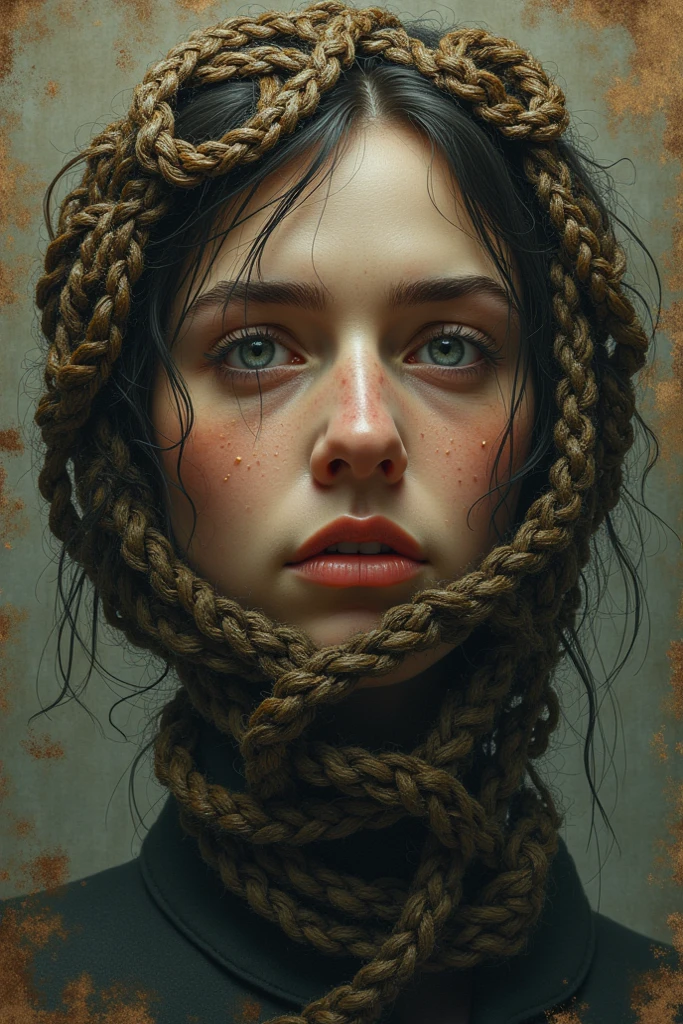 Oil painting Naked Woman in bondage