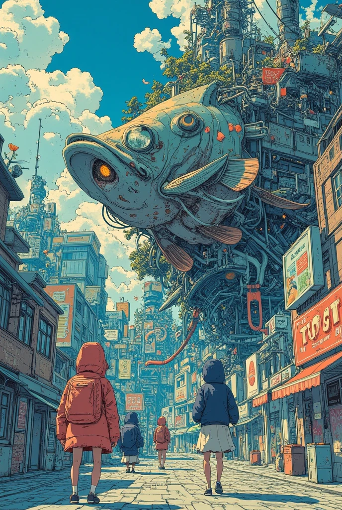  Giant Fish and Ocean Megacity Illustration , peter gric and Dan Mumford, ( ( ( ( ( Dan Mumford ) ) ) ) ), studio ghibli and Dan Mumford, el bosco and Dan Mumford,  Alejandro Burdisio Art,  Run McCue , anton fadeev and Dan Mumford, Alejandro Burdisio, Undersea City