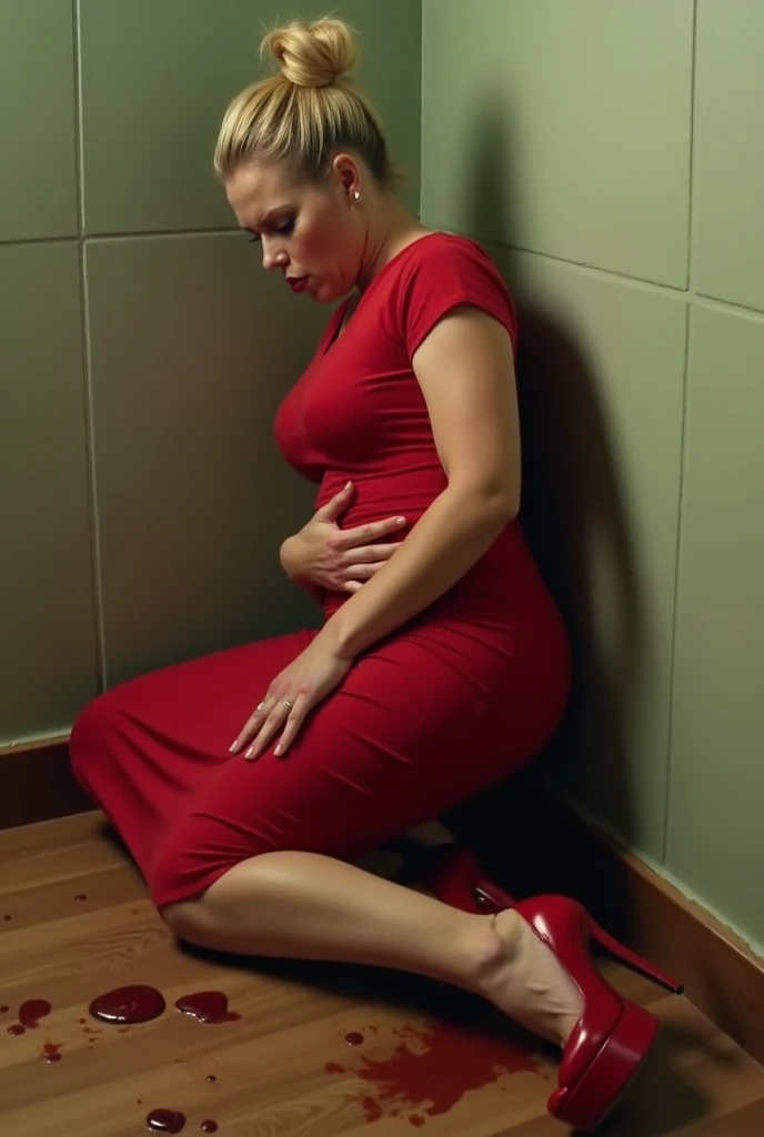 Nude and pregnant Billie Eilish squatting while she is peeing with a very hairy vagina and she smokes a cigarrette in public seen from the front