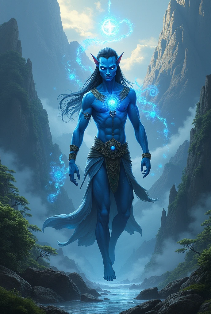 ((ultra detailed, masterpiece, absurdres))
<lora:AvLoak:0.8>
AvLoak, 1boy, blue skin, yellow eyes, black hair, brown loincloth, Surreal Fantasy Landscape